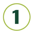 A bold, dark green number 1 centered inside a white circle with a light green border, inspired by the vibrant style of Parker, Colorado.
