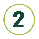 A dark green number 2 centered inside a white circle with a light green border, inspired by the town of Parker, Colorado.
