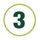 A bold, dark green number 3 is centered inside a white circle with a light green border, evoking the vibrant spirit of Parker, Colorado.