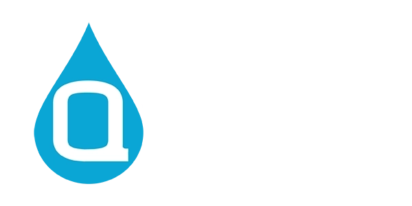 A blue water droplet with a white lowercase letter a inside, centered on a white background.